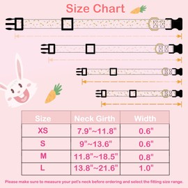 Faygarsle Cute Easter Collar for Small Medium Large Dogs Girl Boy Female Male Dog Pink Cotton with Adorable Rabbit Print Easter Puppy Collar with Easter Egg Charm XL