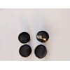 12 VINTAGE SHANK BUTTONS 5/8 inch ROUND GLOSSYBLACK BL17