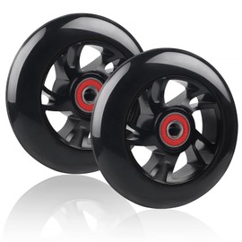 DBREAKS Stunt Scooter Wheels 100 mm, Replacement Wheels for Scooters 100 mm Black, Scooter Replacement Wheels Set, Scooter Wheels with ABEC-9 Bearings, Hardness 88A, Suitable for All Sorts of Scooters