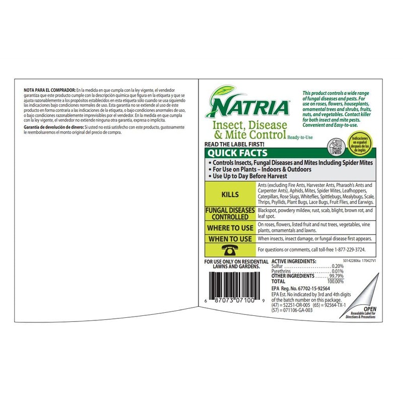 NATRIA Insect, Disease and Mite Control, Ready-to-Use, 24 OZ