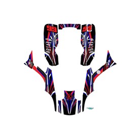 Kalair GFX Graphics Kit for Honda TRX 300EX (1993-2006) Prime Series Red-Blue 21 Mil-ATV UTV Dirt Bike Stickers,Quad Dirtbike Racing Decal Automotive Motocross Accessories no Plastics