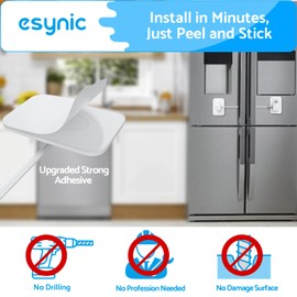eSynic Child Safety Fridge Lock Pack of 4 No Drilling Window Locks Children's Fridge Lock with Key - White