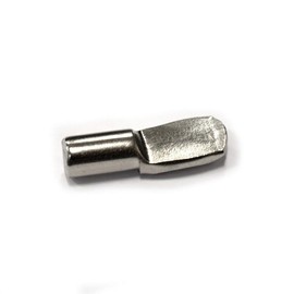 Shelf Support Pins, Cabinet Shelving Spoon Pegs, Furniture Brackets for 1/5" (5mm) Diameter Holes, Nickel Plated, 50 Pack