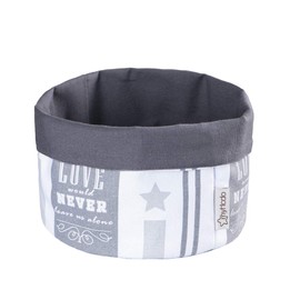 myHodo Cotton Bread Basket, 20cm - Modern 2-in-1 Vintage Design - Roll & Bread Baskets for Table and Kitchen - Storage Basket for Baby & Bath - Changing Table Organiser, Bread Bag, Small Cotton Hamper