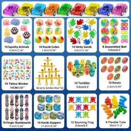 SDZHDMO 122Pcs Kids Party Bag Fillers for Kids, Classroom Rewards and Game Prizes for Boys & Girls,Goody Loot Bag Pinata Fillers Birthday Party Gift Favours