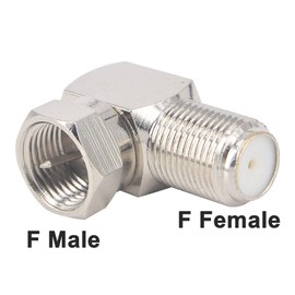 BOOBRIE 90 Degree F Coaxial Connector Right Angle F-Type Coax Connector F Type Male to Female Adapter Coaxial RG6 Adapter Satellite Cable Connector for Coax Cable Wall Plates Satellite SKY Virgin 5PCS