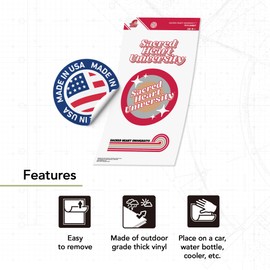 Desert Cactus Sacred Heart University Stickers Pioneers SHU Vinyl Decals Laptop Water Bottle Car Scrapbook Sheet (70s 4inch)