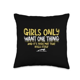 Yoga Mat That Rolls Itself Woman Girls Mom Women Girl Mother Throw Pillow