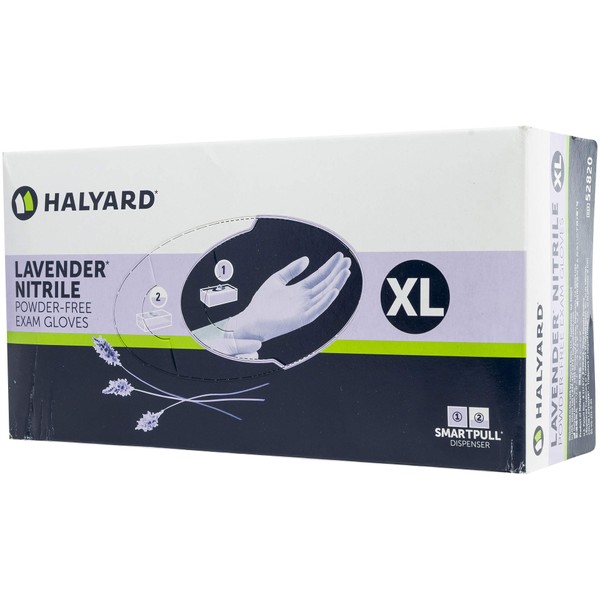Halyard Health 52820 KC100 Lavender Nitrile Exam Glove&#44; Powder-Free&#44; Non-Sterile&#44; Extra Large&#44; 250 per Box