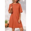 MEROKEETY Women's 2025 Summer Short Sleeve Dress Crewneck Casual Mini