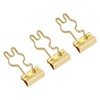 100Pcs Bunny Binder Clips Gold Cute Handle Durable Metal Multifunction