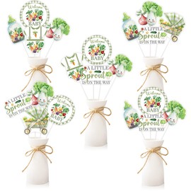 Little Sprout Baby Shower Decorations 24pcs A Little Sprout Is On The Way Centerpieces Sticks Vegetables Table Decors Spring Garden Greenery Farm Nature Welcome Baby Gender Reveal Party Supplies