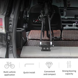 Jenngaoo Bike Fork Mount, Quick Release Fork Mount Truck Bicycle Carrier, Bicycle Block Front Fork Fixed Clip Luggage Holder Rack for Truck/Trailer/Bikes(Black)