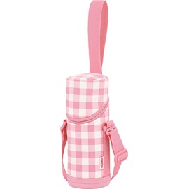 Thermos APG-350 P-CH My Bottle Pouch with Strap, Pink Checked, For 11.8 - 13.7 fl oz (350 - 400 ml)