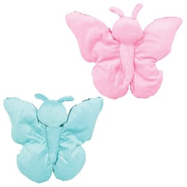 2 Pack - Sequinimals Sequin Pink + Blue Butterfly (Large 14" x 11") Soft Plush Stuffed Animal Reversible Sequins Hot Pink and Blue & Silver