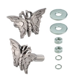 Temzzer License Plate Bolts Screws Anti-Theft Car Tag Frame Bolts for Most Vehicle Motorcycle 2 PCS (Titanium)