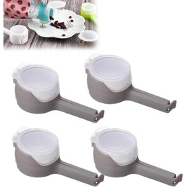 Walquicks Bag Clips with Pour Spout, Snack Clips That Pour, Seal and Pour Bag Clip, Food Storage Sealing Clips with Pour Spouts, Reusable Plastic Snack Clips Pour for Kitchen (gray)