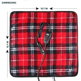 ZONETECH Red Plaid Warming Pad Cozy Warmth in Cold Weather,Perfectly Sized for Comfort and Portability for Pets 2 Pack
