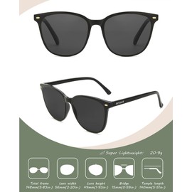 Myiaur Polarized Sunglasses for Women, Square Mirrored Trendy Shades with UV Protection Reduce Glare Sun Glasses