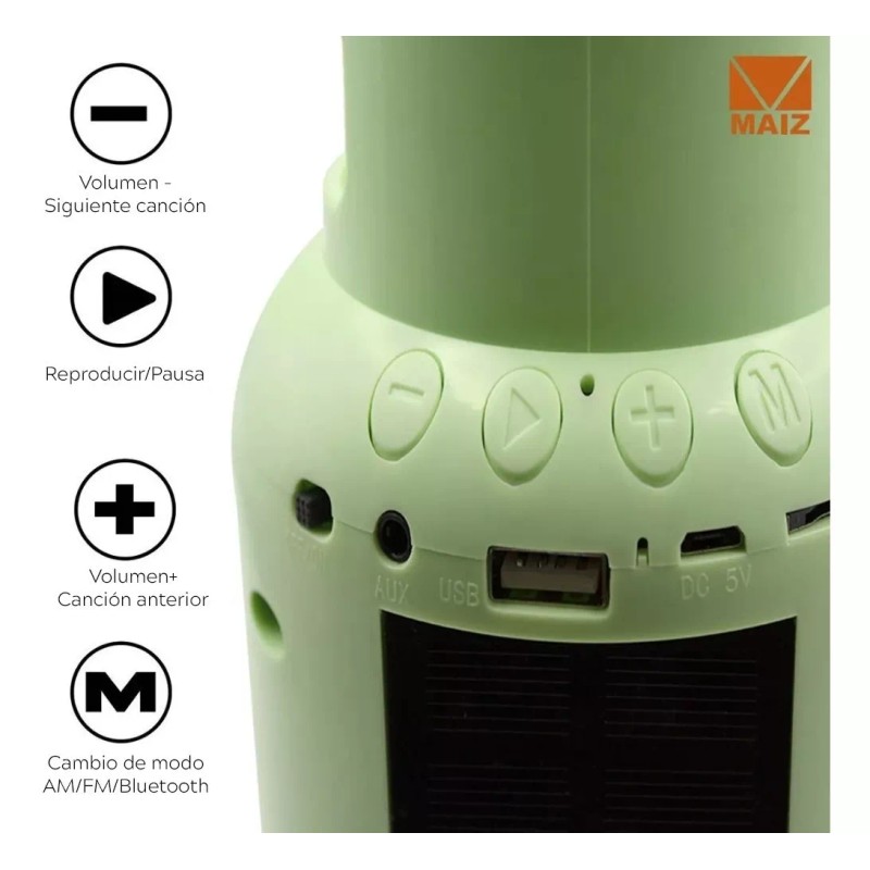 Maíz Bocina Bluetooht Radio Fm/am/sw/tws/aux/tfcard Tanque De Gas