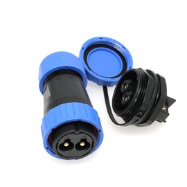 ZBLZGP TY28 Solderless Plug Socket IP68 Waterproof Connector 2-9 Pin Power Plug Socket Screw Crimp Cable Connector (Back nut, 2Pin 45A)