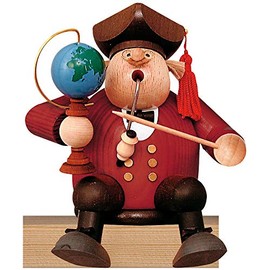 KWO Smoking Man Figurine, Professor, 16 cm, Wood, Multicolour, One Size