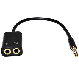 Mr.Gadget Solutions® Gold Plated Headphone Mic Audio Splitter Cable Adapter 4positions to 2 x 3 pole For Laptops