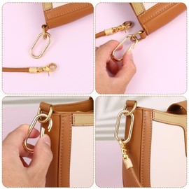 YUXIANLB Keychain Clip Metal Spring Key O Ring Clip 8 Pcs Gold Oval Shape Buckle Purse Hook Snap Opening Keyring Buckle Spring Ring Clasp for Keys Bags Purses Handbags Crafts Gold