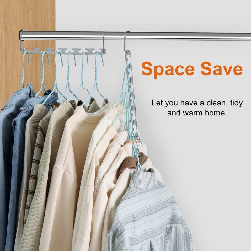 Sindax 8pcs Space Saving Hangers Stainless Steel Durable Magic Hangers