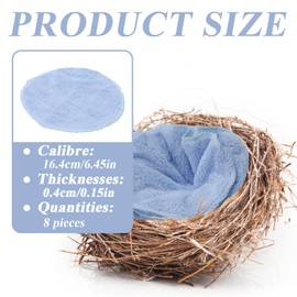 BELEFU 8 Pieces 6.4" Warm Fiber Bird Nesting Pads for Breeding Egg, Round Nesting Box Pads for Bird Hatching, Washable Pigeon Nest Mat Feeding Supplies for Chicken Parrots Parakeet Finch