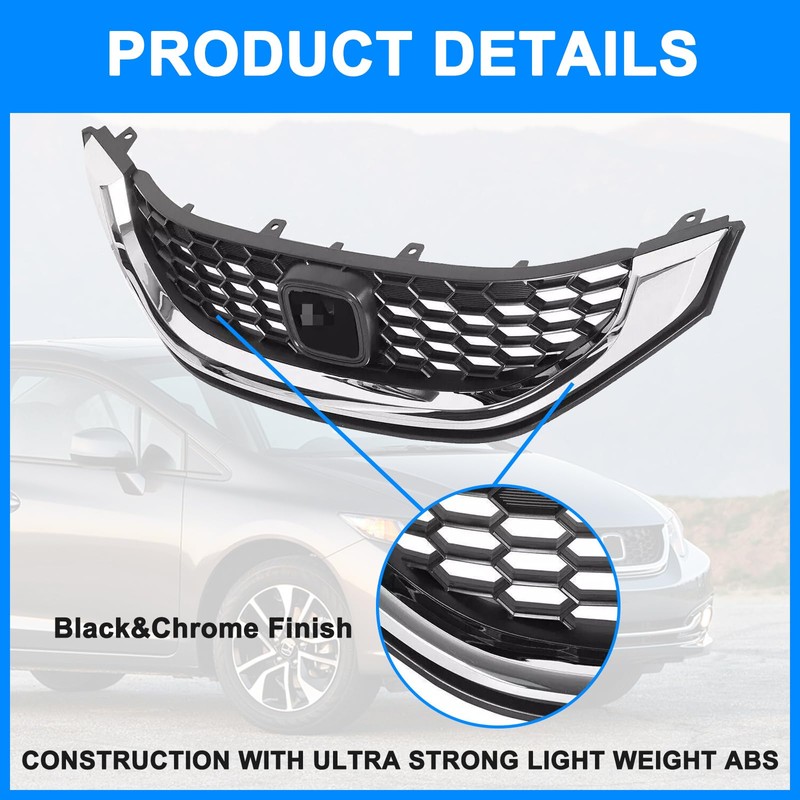 Collect Light Front Bumper Honeycomb Grille for Honda Civic HO1200216