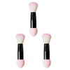Baluue 3pcs Dual-ended Blush Brush for Women Soft Makeup Tools