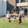 VEVOR 2-in-1 Transforming Interchangeable Picnic Table, Outdoor Wooden Table and