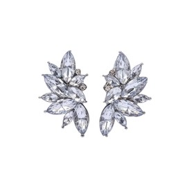 Retro Rhinestone Earrings Vintage Cluster Crystal Drop Dangle Statement Earrings Fancy Black Earrings for Women Men Wedding Cluster Earrings Elegant Jewelry Gifts