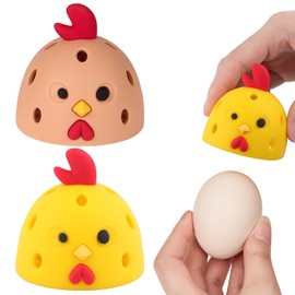 Egg Brush Cleaner, Egg Cleaner Scrubber for Fresh Eggs, Cute Chick Shaped Silicone Egg Washer, Reusable Multipurpose Washing Egg Tool for Fruits and Vegetables(Yellow/Brown)