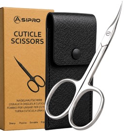 Tijeras para cutículas, curvas, profesionales, con bolsa de piel artificial, ideales para cejas, para mujer y hombre, corte de cutículas y uñas profes