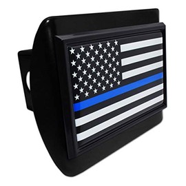 Police Flag Black on Black Hitch Cover