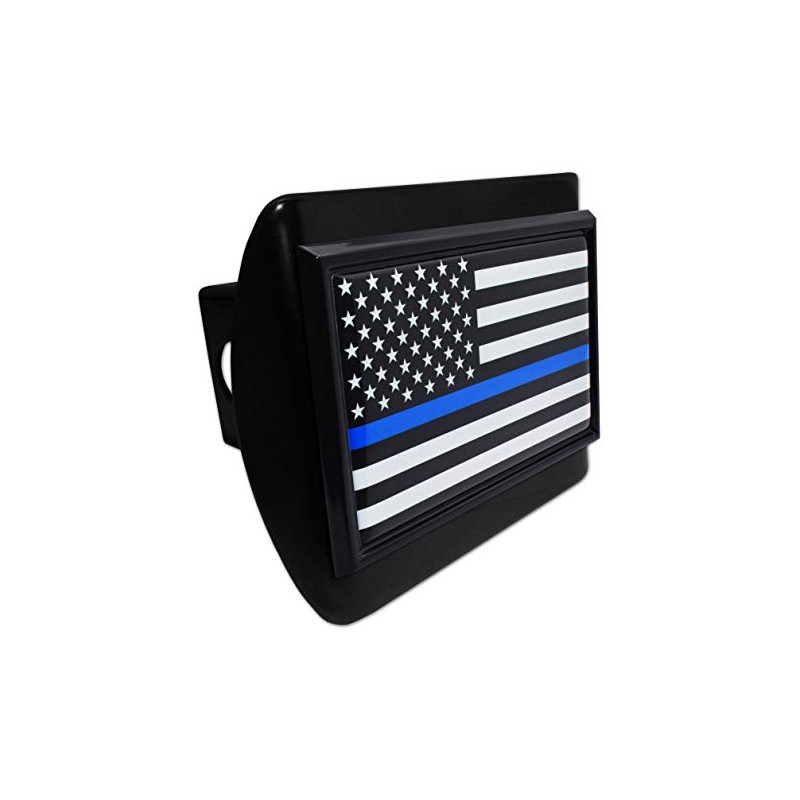 Police Flag Black on Black Hitch Cover