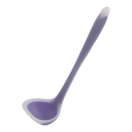 uxcell Silicone Soup Ladle Spoon 8.3 Inch Length Heat Resistant to 450°F One Piece Design Restaurant Kitchen Cooking Utensil for Serving Soup Purple