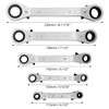 QWORK® 5Pcs Ratchet Spanner Set, 6mm-21mm Offset Reversible Double Ring