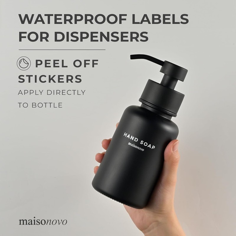 Etiquetas impermeables MaisoNovo para botellas, diseño de calcomanías - Paquete
