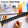 Biaungdo 2 Pack Engineer Scale Ruler, 12 Inch Solid Aluminum