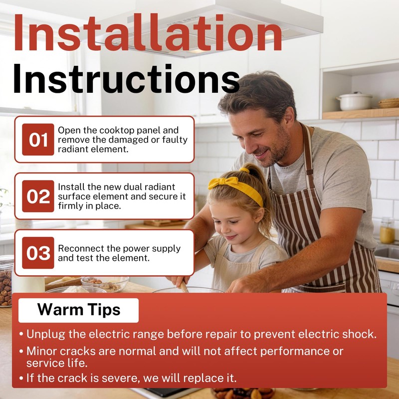 FrigeSwift WB30T10130 12in Dual Radiant Element for GE Electric Stove