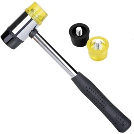 WLOOD Soft Mallet, 30mm Double-Faced Rubber Soft Head Hammer for Jewelry Craftsman, Leather Crafts, Wood, Flooring Installation and More - Lightweight Non-Sparking Blow Non-Slip Plastic Handle