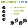 Wallwerx 4-Piece Tool Holder - Tough Plastic Wall Storage and