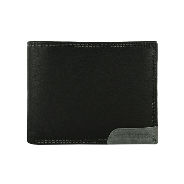 Ocean Sailors Mens Genuine Leather Coin Pocket Wallet with Gift