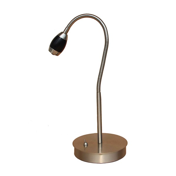 daylight24 202071-04 Adjustable Beam LED Desk Lamp, 19.5" x 8.47" x 5.9" , Brushed Nickel/Black