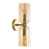 EFINEHOME Minimalist 2-Light Gold Wall Sconces with Cylinder Glass Shades-