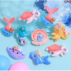 Xandova 53pcs Mini Ocean Resin Animals Tiny Sea Animals Figurines Colorful Aquarium Ornaments Decorations for Fish Tank Potted Micro Fairy Garden(MiniAnimals-Ocean-53Pcs)