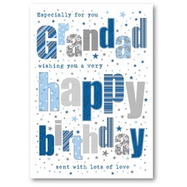 Nigel Quiney Grandad Birthday Card - Holographic Star Design with Foil Details - Eco-Friendly and Recyclable